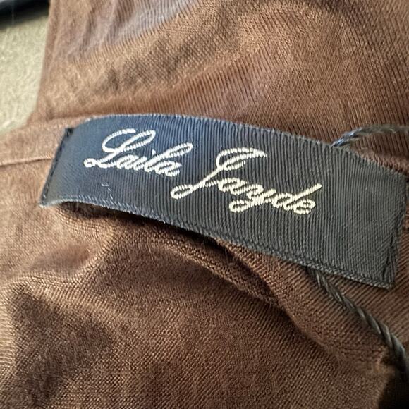 Laila Jayde Women’s Twist Front Long Sleeve Top Brown Pullover NWT Size 1 - Picture 7 of 9